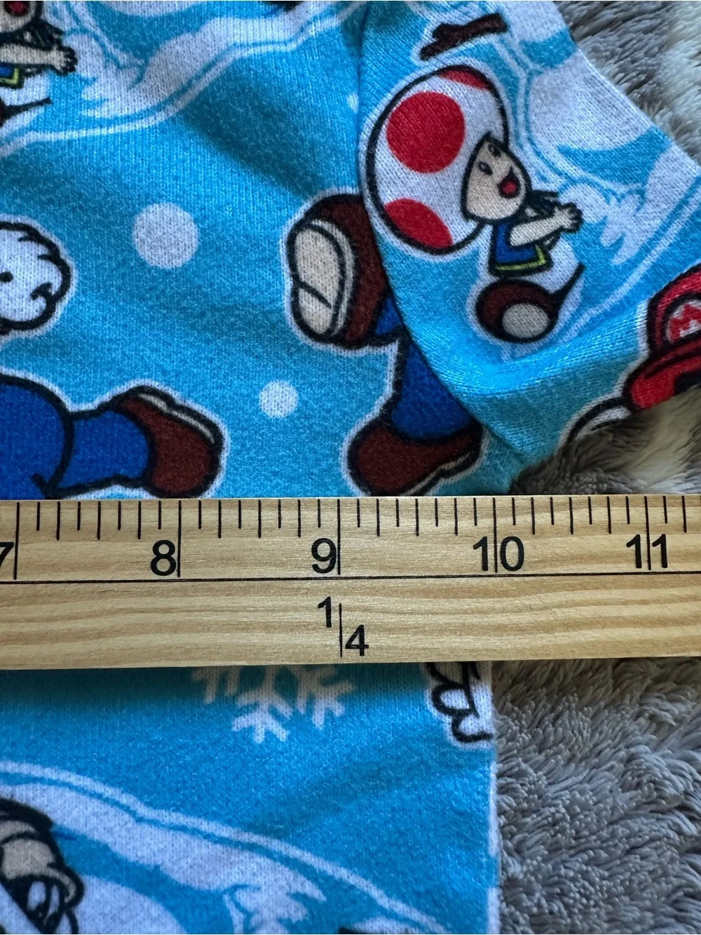 Nintendo Blue Super Mario & Toad Kids Pajama Set with Red Trim Size 4